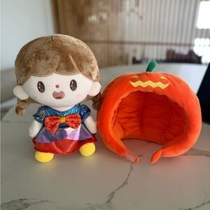 Plush Doll with Halloween 🎃 Pumpkin Hat - Multicolor